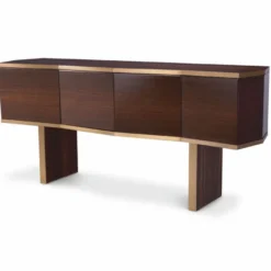 Casa Padrino Luxus Sideboard Braun / Messing 180,5 cm - Luxus Hotel Möbel