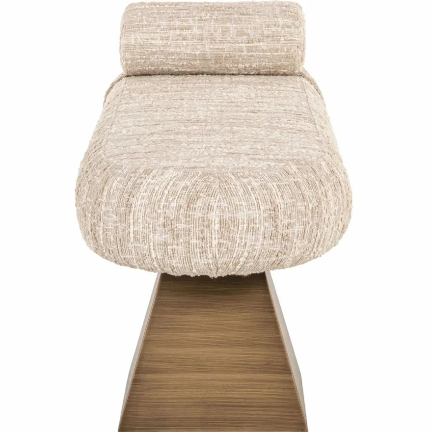 Casa Padrino Luxus Sitzbank Beige / Braun 148 cm - Luxus Hotel Möbel