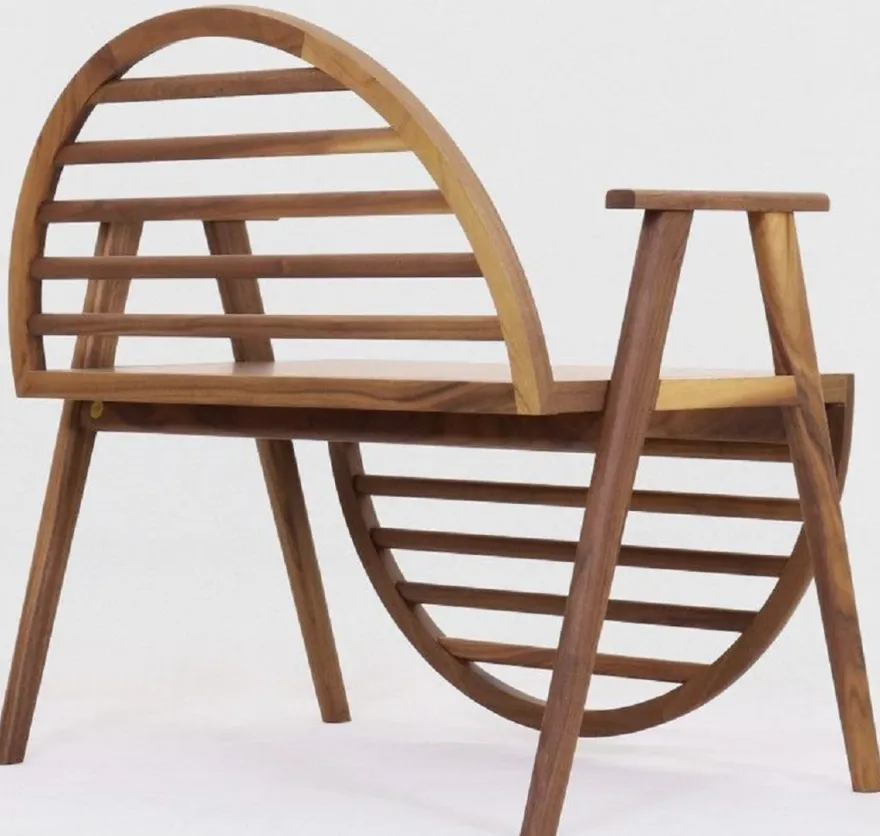 Casa Padrino Luxus Sitzbank Braun 86 x 58 x H. 81 cm - Massivholz Bank mit Armlehnen - Garten Terrassen Gastronomie Möbel