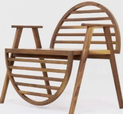 Casa Padrino Luxus Sitzbank Braun 86 x 58 x H. 81 cm - Massivholz Bank mit Armlehnen - Garten Terrassen Gastronomie Möbel
