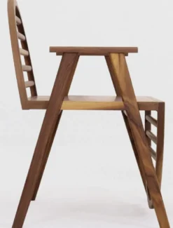 Casa Padrino Luxus Sitzbank Braun 86 x 58 x H. 81 cm - Massivholz Bank mit Armlehnen - Garten Terrassen Gastronomie Möbel