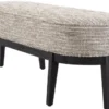 Casa Padrino Luxus Sitzbank Beige / Schwarz 132 x 45 x H. 47 cm - Gepolsterte Wohnzimmer Bank - Wohnzimmer Möbel - Hotel Möbel - Luxus Kollektion