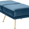 Casa Padrino Luxus Sitzbank Blau / Messingfarben 125 x 58 x H. 45 cm - Designermöbel