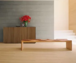 Casa Padrino Luxus Sitzbank Braun / Naturfarben 200 cm - Made in Italy