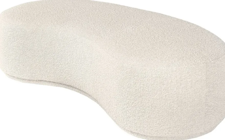 Casa Padrino Luxus Sitzbank Cremefarben 149 x 65,5 x H. 41 cm - Gebogene Bank - Wohnzimmer Möbel - Hotel Möbel - Luxus Kollektion