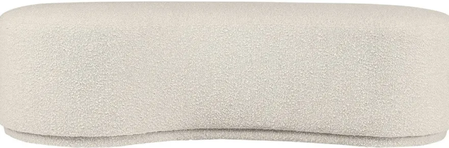 Casa Padrino Luxus Sitzbank Cremefarben 149 x 65,5 x H. 41 cm - Gebogene Bank - Wohnzimmer Möbel - Hotel Möbel - Luxus Kollektion