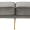 Casa Padrino Luxus Sitzbank Grau / Messingfarben 125 x 58 x H. 45 cm - Designermöbel