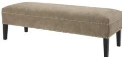 Casa Padrino Luxus Sitzbank Greige 140 x 50 x H. 45 cm - Luxus Qualität