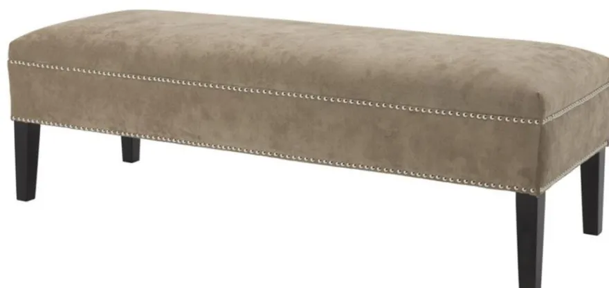 Casa Padrino Luxus Sitzbank Greige 140 x 50 x H. 45 cm - Luxus Qualität