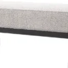 Casa Padrino Luxus Sitzbank Grau / Schwarz 132 x 45 x H. 47 cm - Gepolsterte Wohnzimmer Bank - Wohnzimmer Möbel - Hotel Möbel - Luxus Kollektion