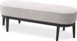 Casa Padrino Luxus Sitzbank Grau / Schwarz 132 x 45 x H. 47 cm - Gepolsterte Wohnzimmer Bank - Wohnzimmer Möbel - Hotel Möbel - Luxus Kollektion