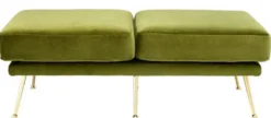 Casa Padrino Luxus Sitzbank Grün / Messingfarben 125 x 58 x H. 45 cm - Luxus Möbel