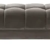 Casa Padrino Luxus Sitzbank Grau / Messingfarben 133 x 59 x H. 42 cm - Gepolsterte Samt Bank mit Edelstahl Beinen - Luxus Kollektion