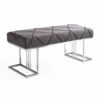 Casa Padrino Luxus Sitzbank Grau / Schwarz / Silber 120 cm - Luxus Interior