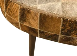 Casa Padrino Luxus Sitzbank mit Kuhfell 130 x 60 x H. 50 cm - Designermöbel