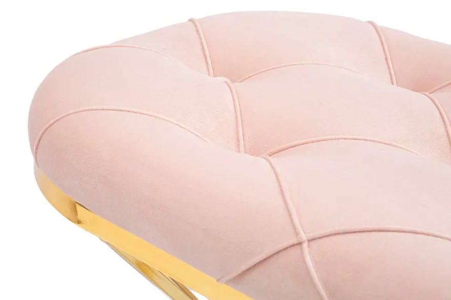 Casa Padrino Luxus Sitzbank Rosa / Gold 91 cm - Luxus Interior