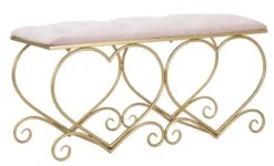 Casa Padrino Luxus Sitzbank Rosa / Gold 105 cm - Wohnzimmer & Schlafzimmer Möbel