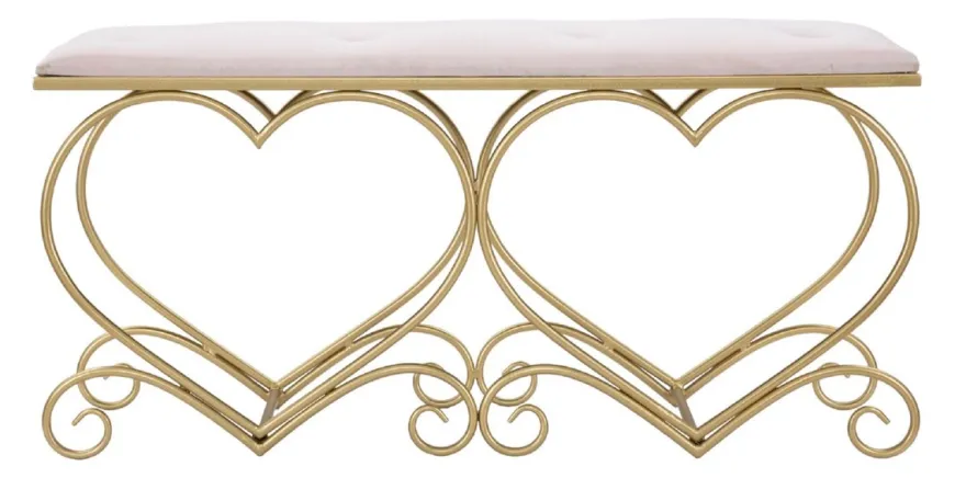Casa Padrino Luxus Sitzbank Rosa / Gold 105 cm - Wohnzimmer & Schlafzimmer Möbel