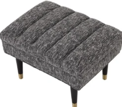 Casa Padrino Luxus Sitzbank Schwarz / Messingfarben 68 x 50 x H. 45 cm - Gepolsterte Massivholz Bank - Wohnzimmer Möbel - Hotel Möbel - Luxus Kollektion