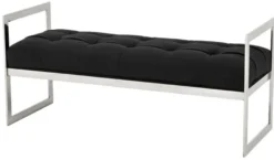 Casa Padrino Luxus Sitzbank Schwarz 129 x 50 x H. 58 cm - Luxus Kollektion