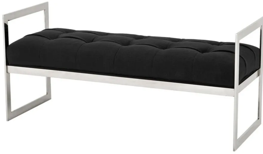 Casa Padrino Luxus Sitzbank Schwarz 129 x 50 x H. 58 cm - Luxus Kollektion