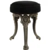 Casa Padrino Luxus Sitz Hocker im Barockstil Bronze Finish und schwarzer Samt-Optik 32 x H. 47 cm