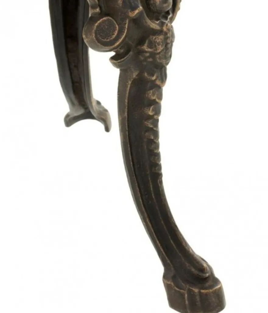 Casa Padrino Luxus Sitz Hocker im Barockstil Bronze Finish und schwarzer Samt-Optik 32 x H. 47 cm