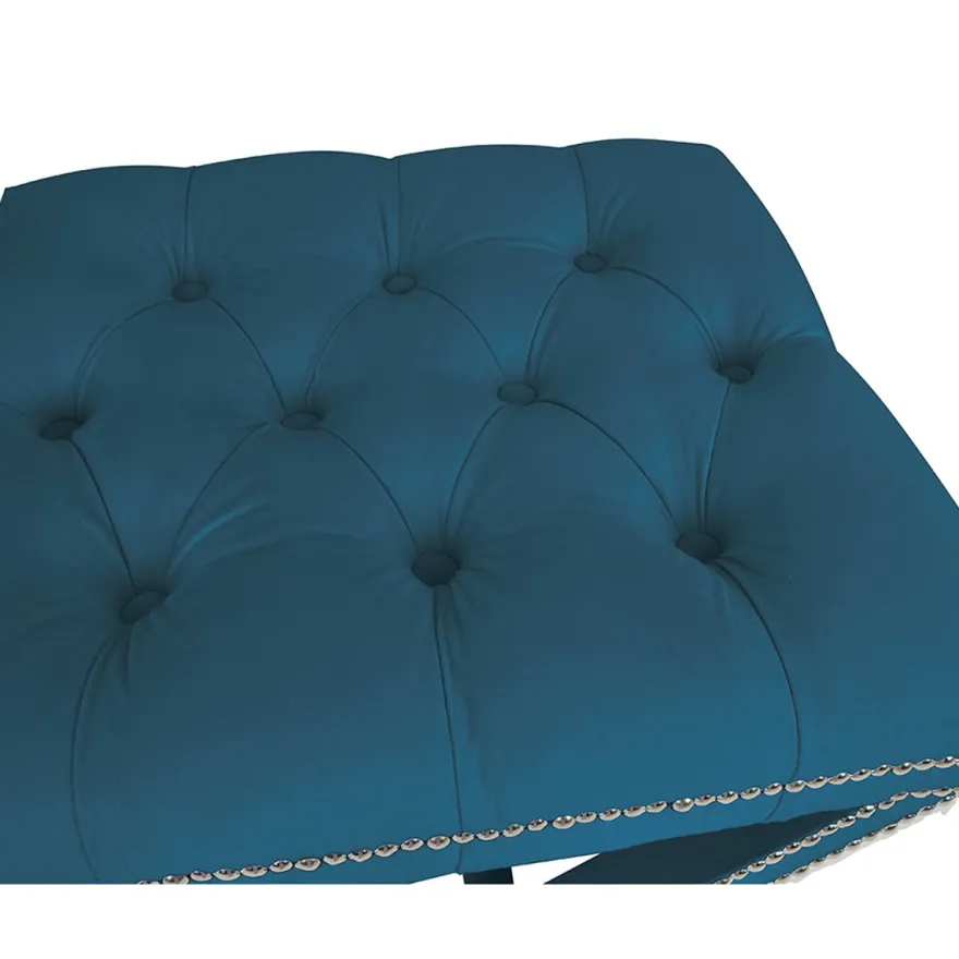 Casa Padrino Luxus Sitzhocker Eckig Kreuzhocker 56 x 54 x H 46 cm - Luxus Qualität - ALLE FARBEN - Neo Classic Vintage Style Hocker - Möbel