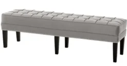 Casa Padrino Luxus Sitzhocker Chesterfield Leeds Grau Hocker - Möbel Schlafzimmer Wohnzimmer - Luxus Kollektion