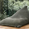 Casa Padrino Luxus Sitzsack Grün 90 x 140 cm - XXL Baumwoll Sitzsack mit Wasserdichter Innenhülle - Wohnzimmer Accessoires - Garten Accessoires - Luxus Accessoires