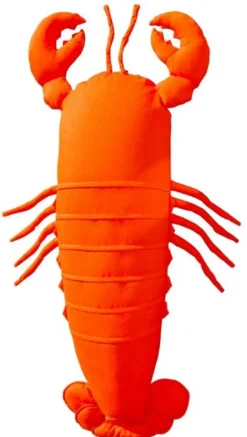 Casa Padrino Luxus Sitzsack Hummer Orange 200 x 70 x H. 35 cm - Schwimmender Sitzsack - Handgefertigtes Sitzkissen - Garten Deko - Terrassen Deko - Pool Deko - Luxus Accessoires