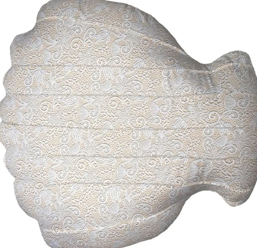 Casa Padrino Luxus Sitzsack Seemuschel Beige / Weiß 150 cm