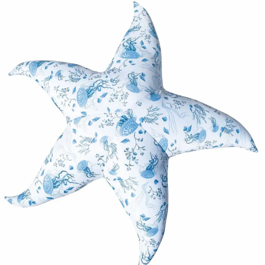 Casa Padrino Luxus Sitzsack Seestern Weiß / Blau Ø 180 - Schwimmender Sitzsack