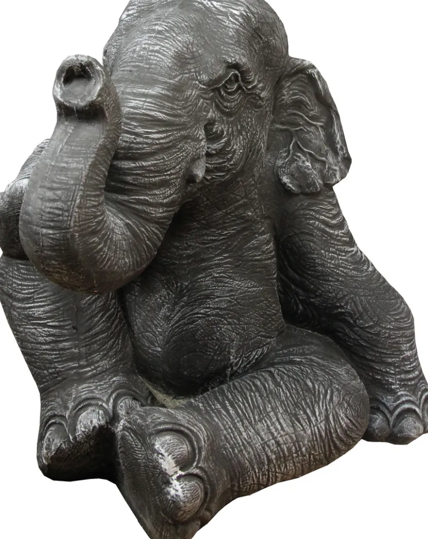 Casa Padrino Luxus Skulptur Elefant Dunkelgrau 55 x 53 x H. 53 cm - Limited Edition