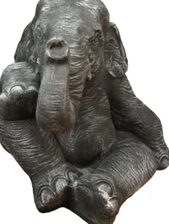 Casa Padrino Luxus Skulptur Elefant Dunkelgrau 55 x 53 x H. 53 cm - Limited Edition