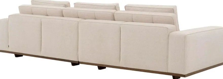 Casa Padrino Luxus Sofa Beige / Braun 286 x 110 x H. 80 cm - Wohnzimmer Sofa mit Kissen - Wohnzimmer Möbel - Luxus Möbel - Wohnzimmer Einrichtung - Luxus Einrichtung - Luxus Qualität