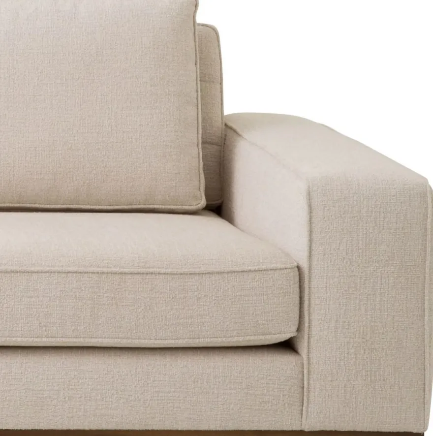 Casa Padrino Luxus Sofa Beige / Braun 286 x 110 x H. 80 cm - Wohnzimmer Sofa mit Kissen - Wohnzimmer Möbel - Luxus Möbel - Wohnzimmer Einrichtung - Luxus Einrichtung - Luxus Qualität