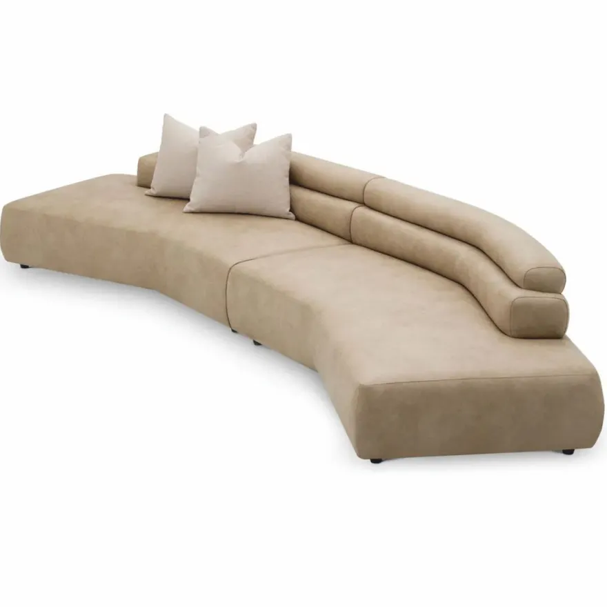 Casa Padrino Luxus Sofa Beige / Schwarz 399 cm - Luxus Hotel Möbel