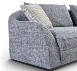Casa Padrino Luxus Sofa Blau / Grau / Schwarz 308 x 106 x H. 83 cm - Wohnzimmer Sofa - Hotel Sofa - Wohnzimmer Möbel - Wohnzimmer Einrichtung - Hotel Möbel - Luxus Möbel - Luxus Einrichtung
