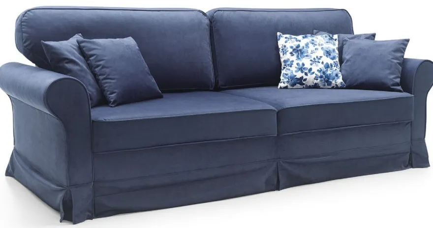 Casa Padrino Luxus Sofa Blau 239 x 110 x H. 90 cm - Wohnzimmer Sofa mit Schlaffunktion - Wohnzimmer Möbel - Luxus Möbel - Luxus Interior