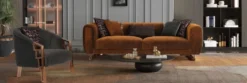 Casa Padrino Luxus Sofa Braun / Kupfer 240 x 100 x H. 60 cm - Wohnzimmer Sofa - Hotel Sofa - Wohnzimmer Möbel - Hotel Möbel - Luxus Möbel - Luxus Einrichtung