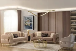 Casa Padrino Luxus Sofa Braun / Gold 230 x 90 x H. 77 cm - Wohnzimmer Sofa - Hotel Sofa - Wohnzimmer Möbel - Hotel Möbel - Luxus Möbel - Wohnzimmer Einrichtung - Luxus Einrichtung