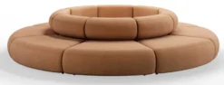 Casa Padrino Luxus Sofa Braun Ø 340 x H. 72 cm - Rundes Modulares Sofa - Luxus Möbel