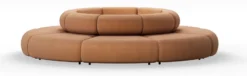 Casa Padrino Luxus Sofa Braun Ø 340 x H. 72 cm - Rundes Modulares Sofa - Luxus Möbel