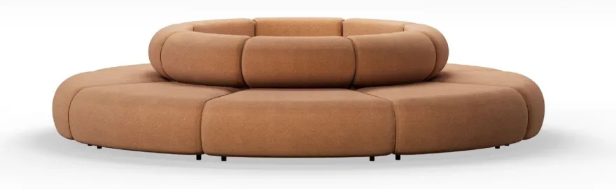 Casa Padrino Luxus Sofa Braun Ø 340 x H. 72 cm - Rundes Modulares Sofa - Luxus Möbel