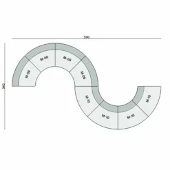 Casa Padrino Luxus Sofa Braun 590 x 340 x H. 72 cm - Gebogenes Modulares 8 Teiliges Sofa - Hotel Sofa - Wohnzimmer Möbel - Hotel Möbel - Luxus Möbel