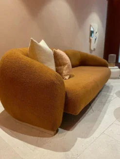 Casa Padrino Luxus Sofa Braun / Naturfarben 260 x 100 x H. 100 cm - Wohnzimmer Sofa - Hotel Sofa - Wohnzimmer Möbel - Hotel Möbel - Luxus Möbel - Luxus Einrichtung