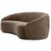 Casa Padrino Luxus Sofa Braun / Schwarz 235 cm - Gebogenes Wohnzimmer Sofa