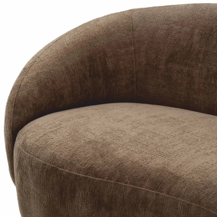 Casa Padrino Luxus Sofa Braun / Schwarz 235 cm - Gebogenes Wohnzimmer Sofa