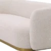 Casa Padrino Luxus Sofa Creme / Messing 223 x 96 x H. 71 cm - Wohnzimmer Sofa - Hotel Sofa - Wohnzimmer Möbel - Hotel Möbel - Luxus Möbel - Luxus Einrichtung - Wohnzimmer Einrichtung